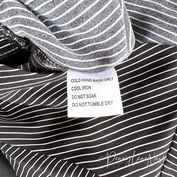 Rumor Pinstriped Tie Front Wide Leg Jumpsuit - Picture 5 of 9